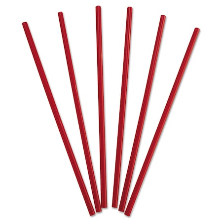 Wrapped Giant Straw 10-1/4, Red, Pk1200